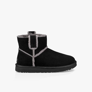 Ugg Classic Mini Spill Seam Klassiska Stövlar Dam Svarta (523016FXV)